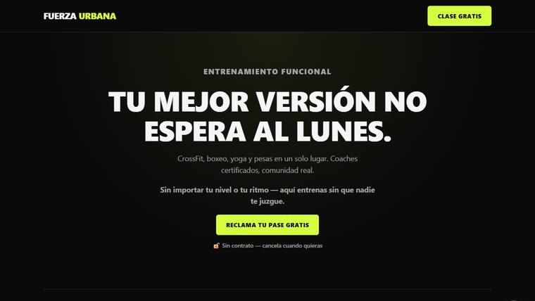 Vista previa de la página web de Fuerza Urbana