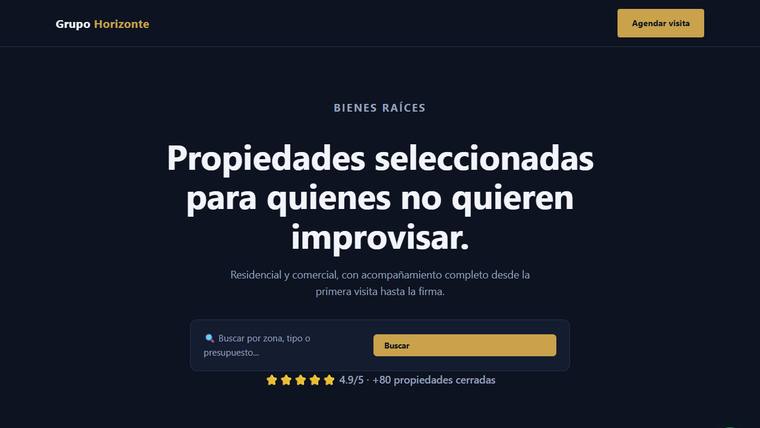 Vista previa de la página web de Grupo Horizonte