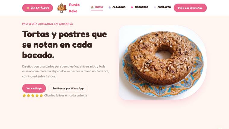 Vista previa de la página web de Punto Keke
